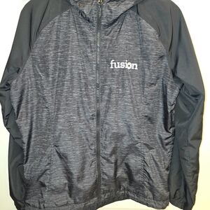 Women's Sport-Tek Fusion Heather Full-Zip Jacket - Black/Charcoal - Size M